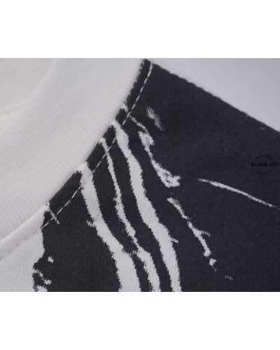 Alexander McQueen maglia puro cotone bianca con fantasia nera black and white
