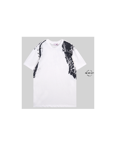 Alexander McQueen maglia puro cotone bianca con fantasia nera black and white