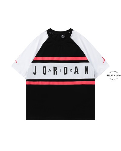 Air Jordan maglia nera logo fluo t shirt