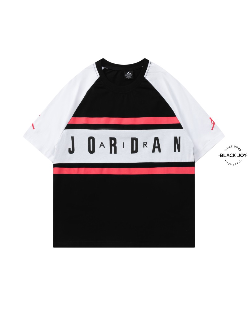 Air Jordan maglia nera logo fluo t shirt