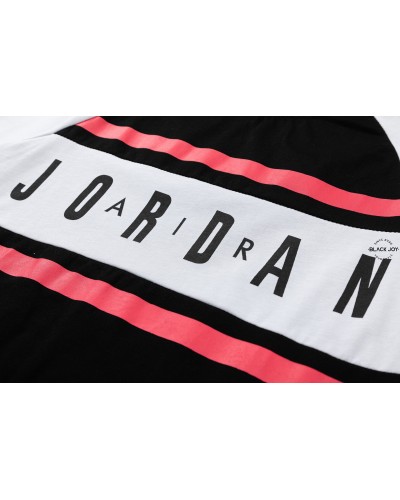 Air Jordan maglia nera logo fluo t shirt