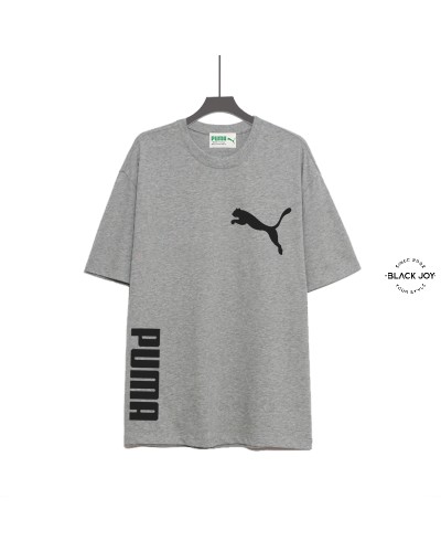 Puma t-shirt in cotone con logo grande fianco Puma grigia