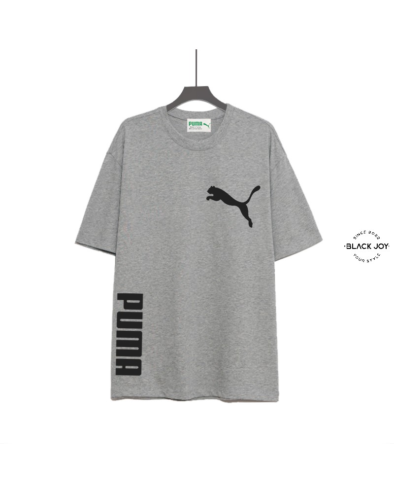 Puma t-shirt in cotone con logo grande fianco Puma grigia