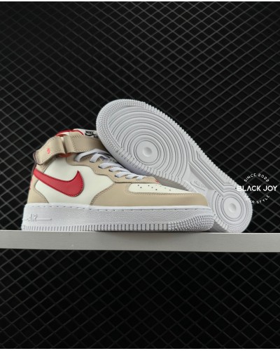 Nike air force mid bicolor beige rosse sneakers nike