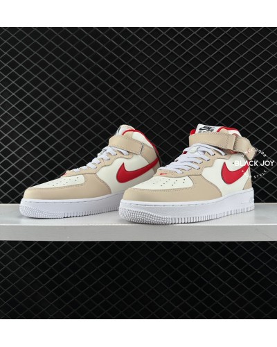 Nike air force mid bicolor beige rosse sneakers nike