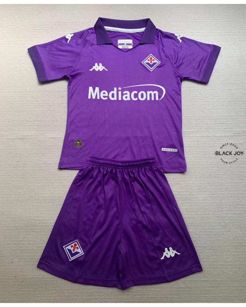 Kit fiorentina 24 25 home maglia e pantaloncini fiorentina