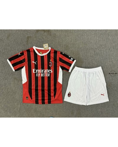 Kit milan home 24 25 maglia e pantaloncini AC Milan