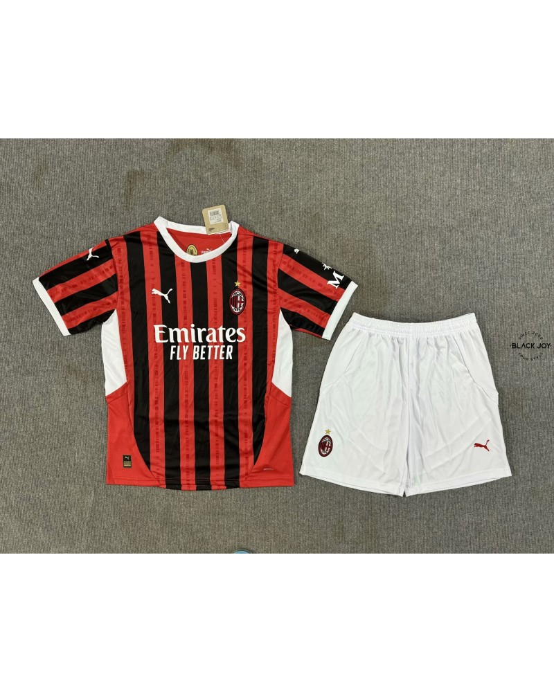Kit milan home 24 25 maglia e pantaloncini AC Milan