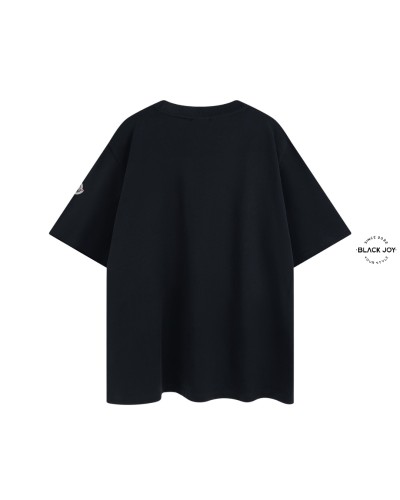 Moncler t-shirt nera maglia cotone moncler