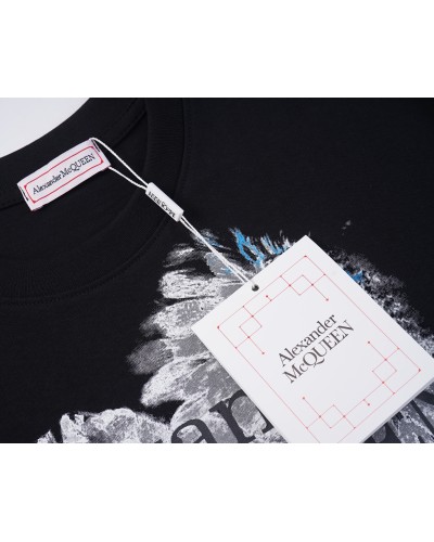 Alexander MCQueen t-shirt black nera in cotone