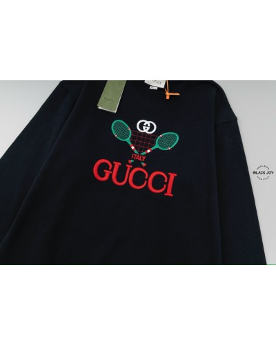 Gucci felpa girocollo gucci tennis nera black unisex