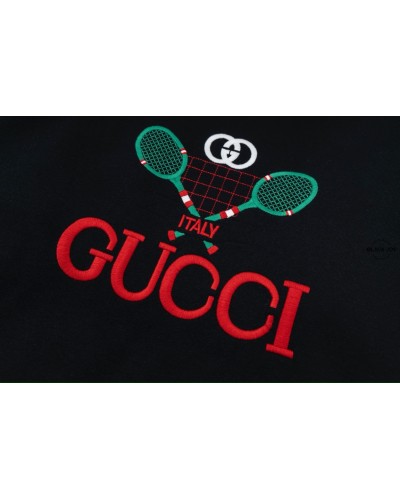 Gucci felpa girocollo gucci tennis nera black unisex