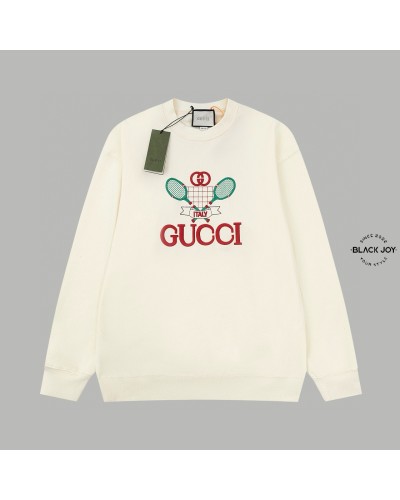Gucci felpa girocollo gucci tennis white bianca