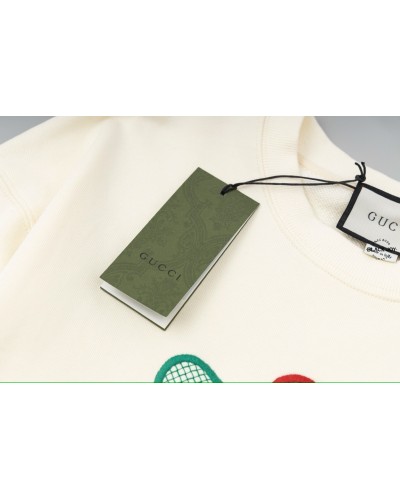 Gucci felpa girocollo gucci tennis white bianca